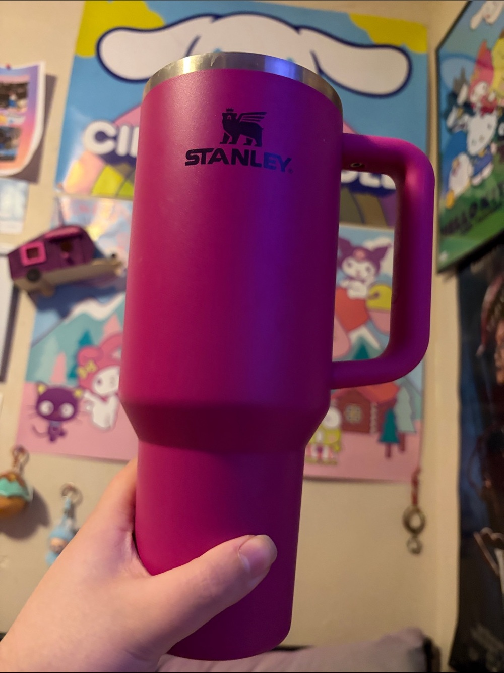 Stanley Magenta Travel Tumbler with Handle 40 ounce no lid